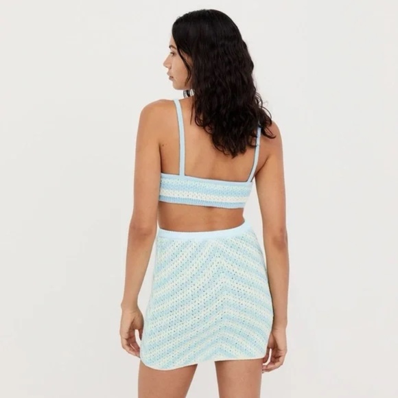 For Love And Lemons Corinna Knit Bralette Skirt Set Small - Picture 3 of 9